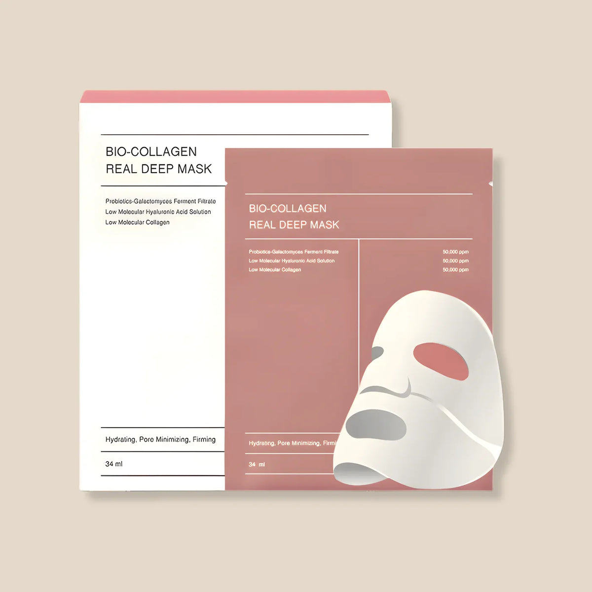 Masque Bio Collagène 4 pièces, Real Deep Mask